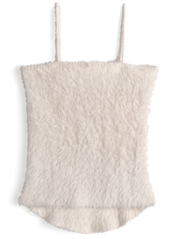 クロップド丈クロストップス×キャミソールシャギーニットアンサンブル