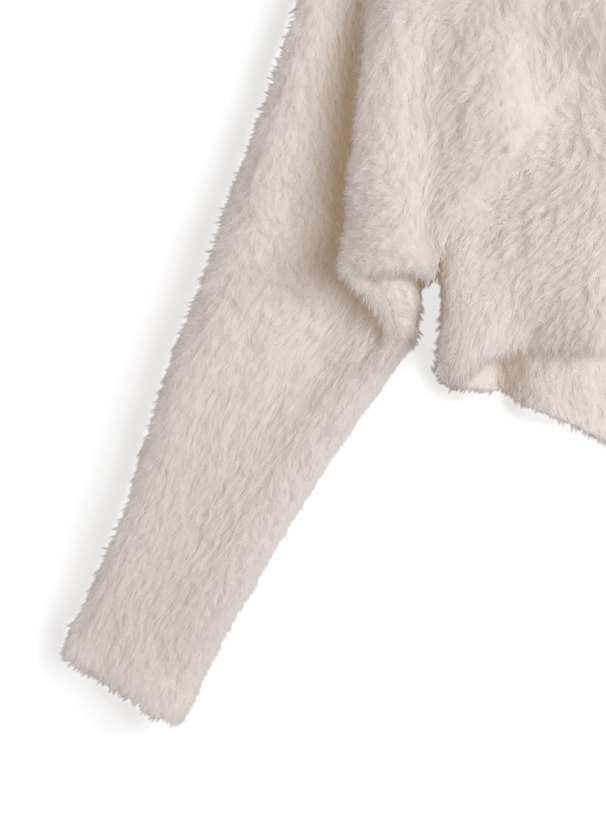 クロップド丈クロストップス×キャミソールシャギーニットアンサンブル