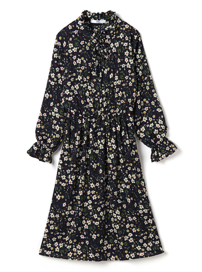 ボウタイリボン花柄ワンピース Ac1095 レディースファッション通販のグレイル Grl 公式