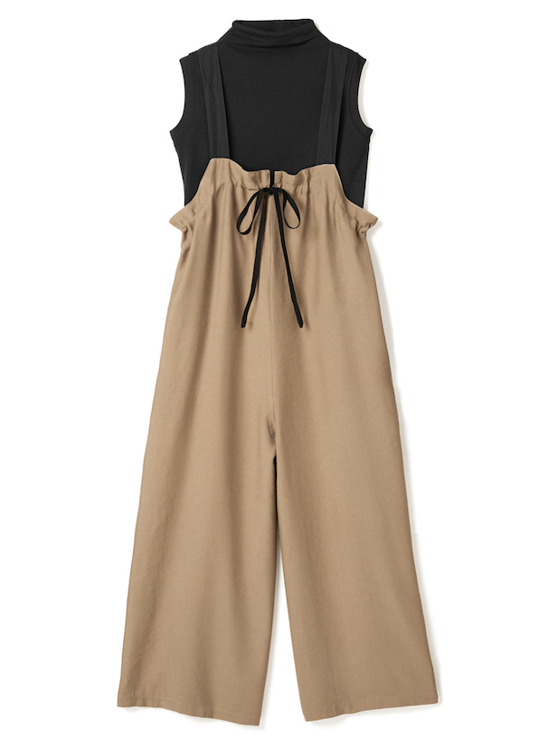 トップス×ドロストサスワイドパンツ2点セットアップ