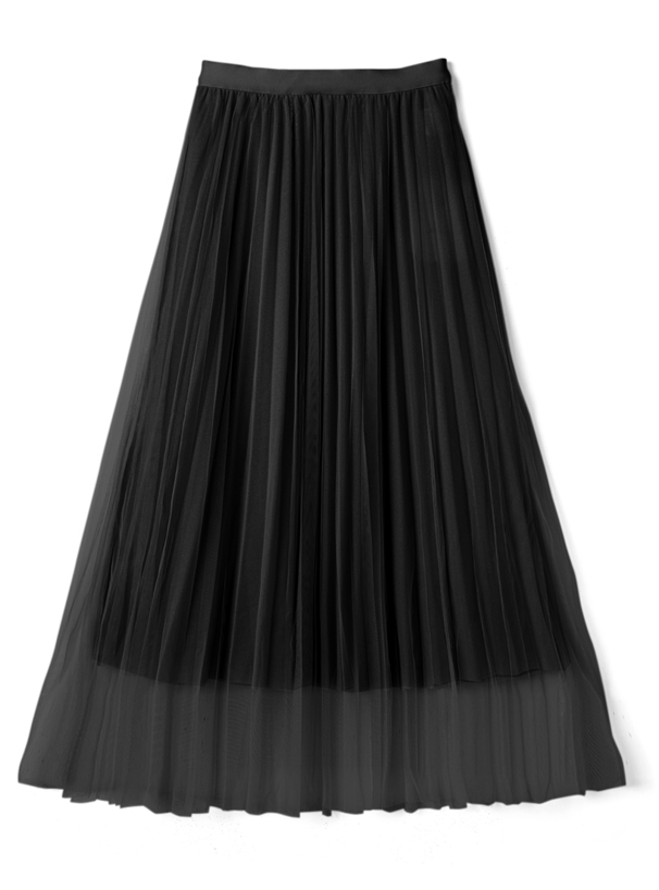チュールプリーツロングスカート