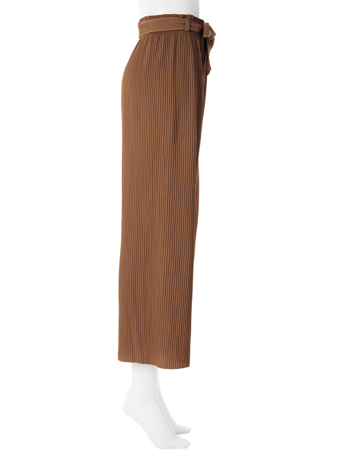 ウエストリボンプリーツワイドパンツ