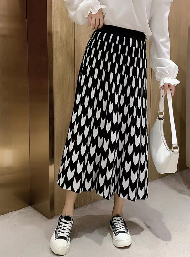 レトロ柄ニットプリーツスカート[ac2022] | レディースファッション通販のグレイル(GRL)【公式】
