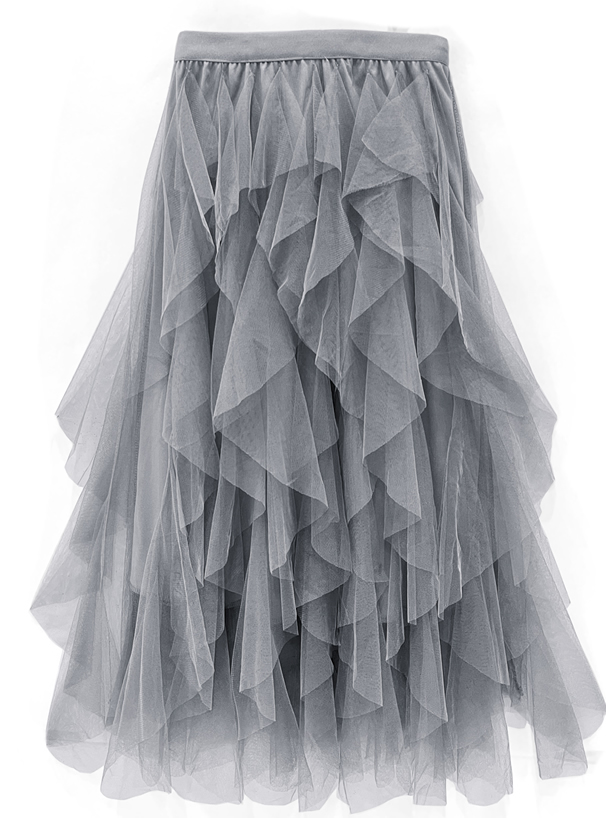チュールフリルロングスカート[ac2141] | レディースファッション通販のグレイル(GRL)【公式】