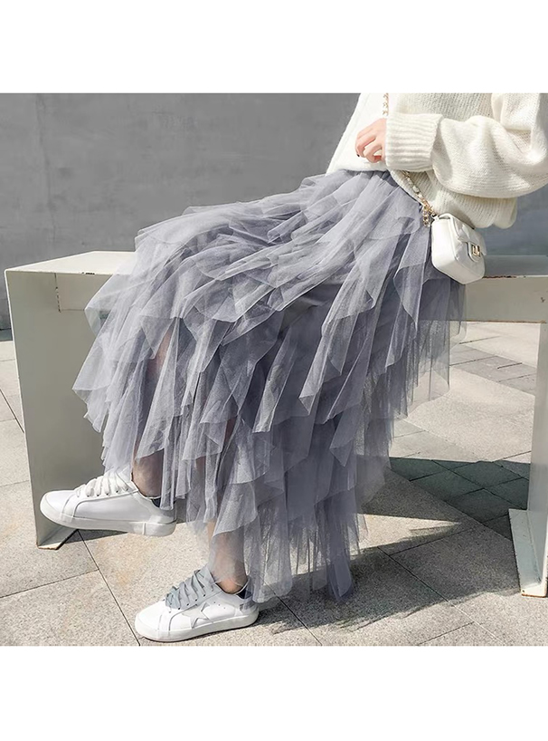 チュールフリルロングスカート[ac2141] | レディースファッション通販のグレイル(GRL)【公式】