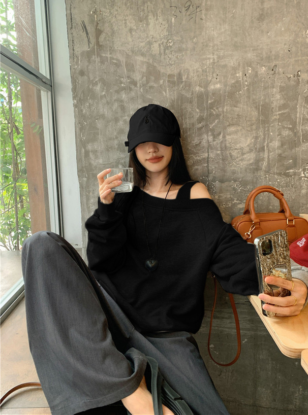 ワンショルダースウェットトップス