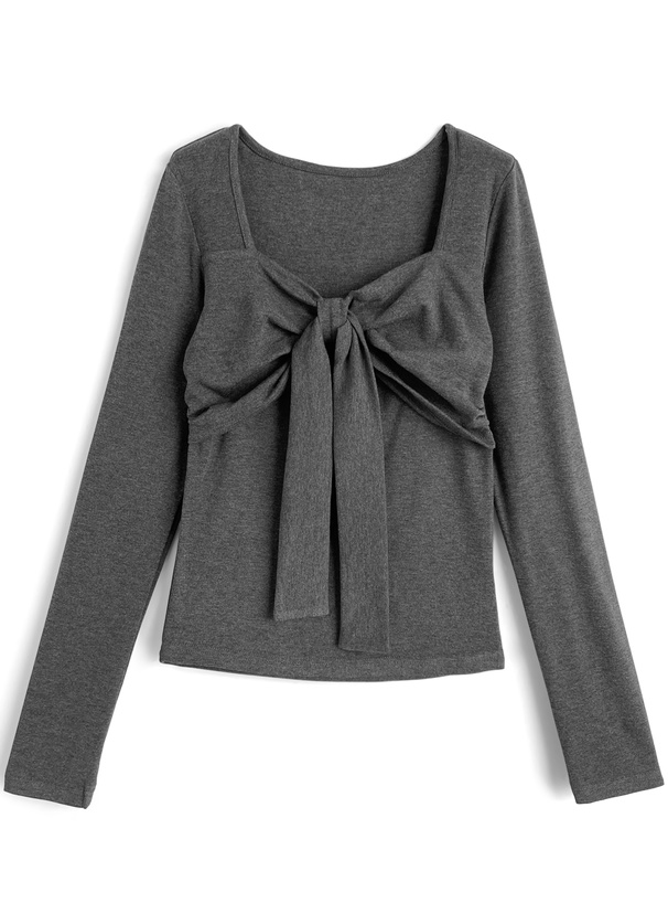 フロントリボンデザイントップス