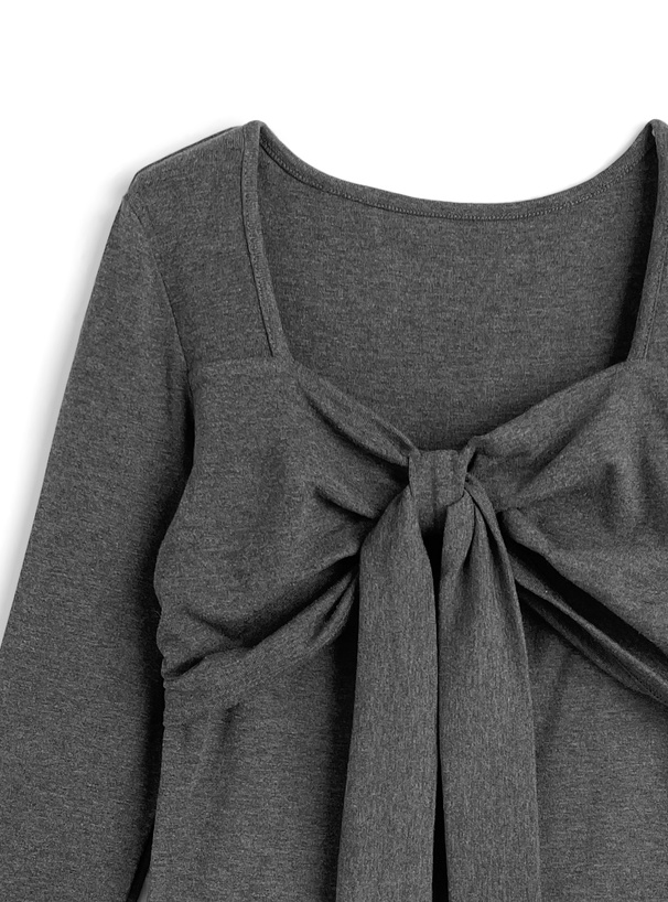 フロントリボンデザイントップス