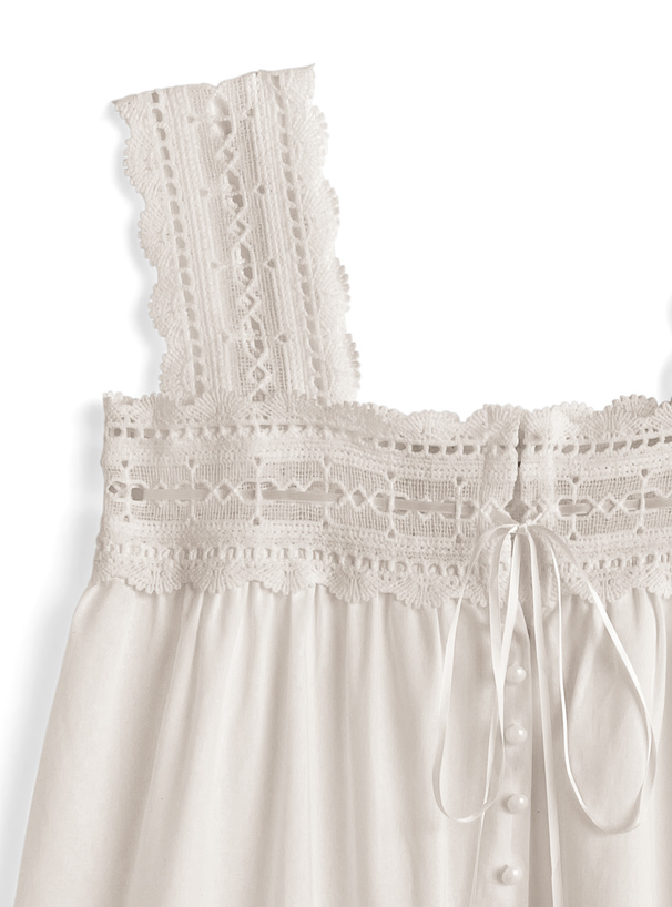 スクエアネックレースフリルノースリーブトップス