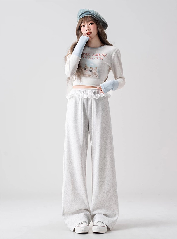 ウエストレースワイドパンツ