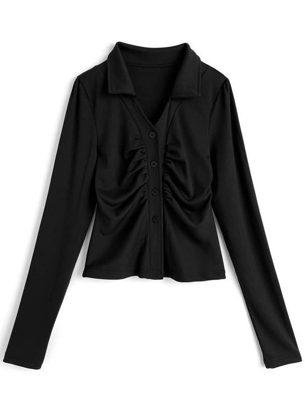 スキッパーギャザートップス