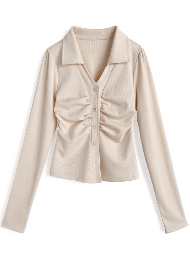 スキッパーギャザートップス