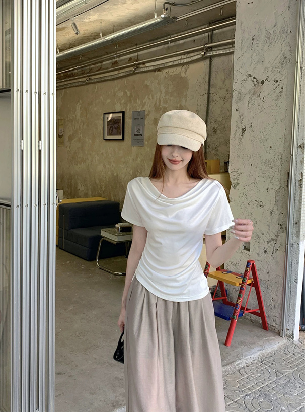 ドレープドロストトップス