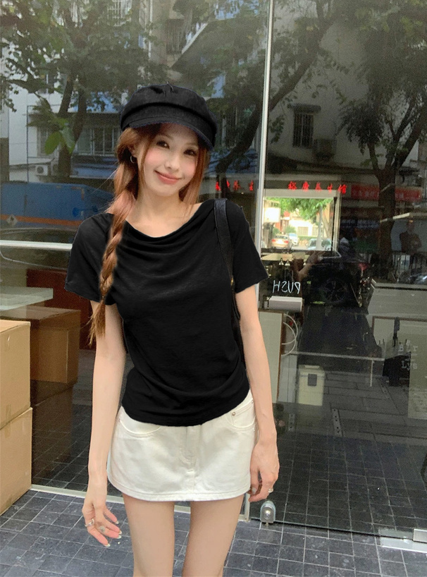 ドレープドロストトップス