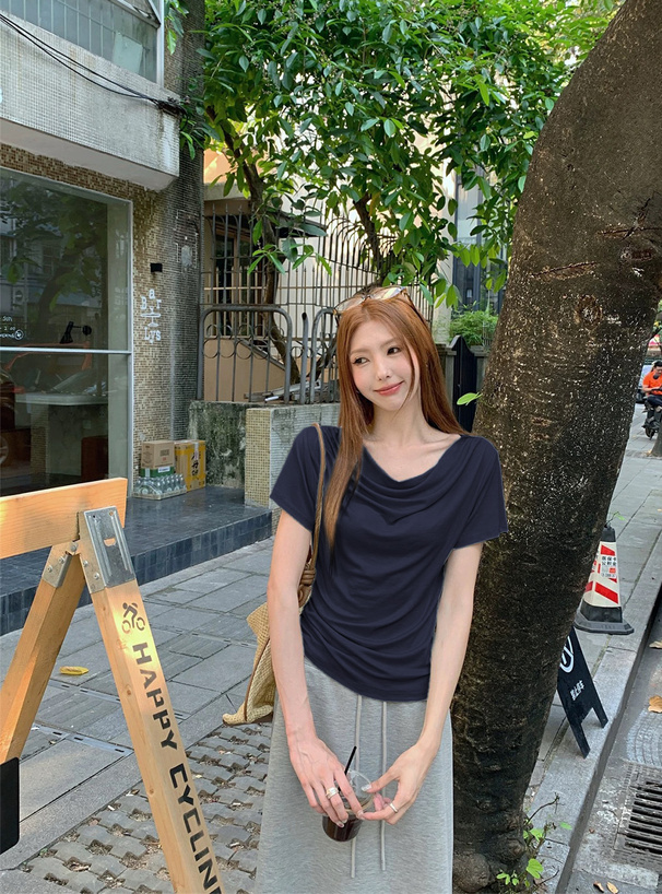 ドレープドロストトップス