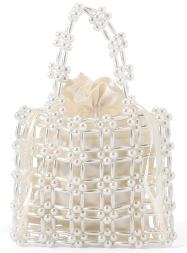 巾着付きビーズスクエアミニハンドバッグ[ac2577]