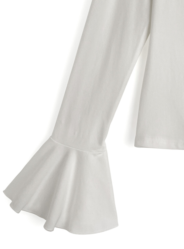 ハートネックフレアスリーブトップス