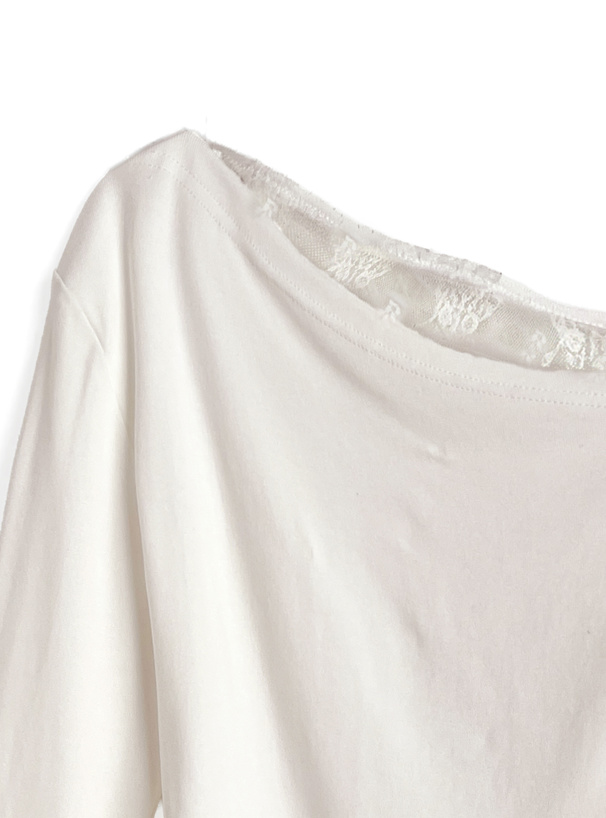 レースレイヤード風ワンショルダートップス