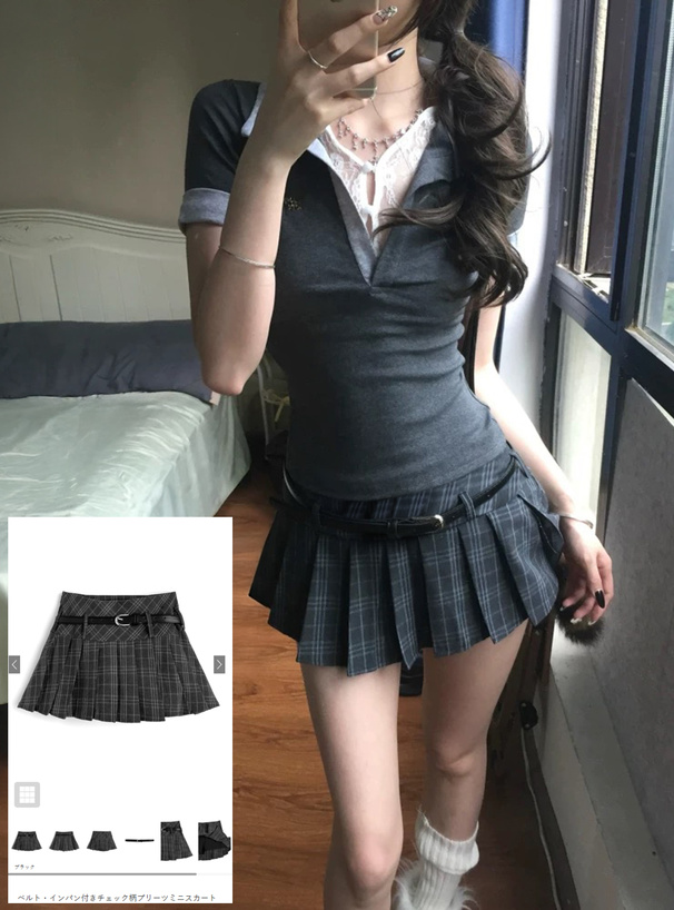 EMODA インパン付きプリーツスカート Ada. スカート インパン 裏地付き プリーツ ミニスカート