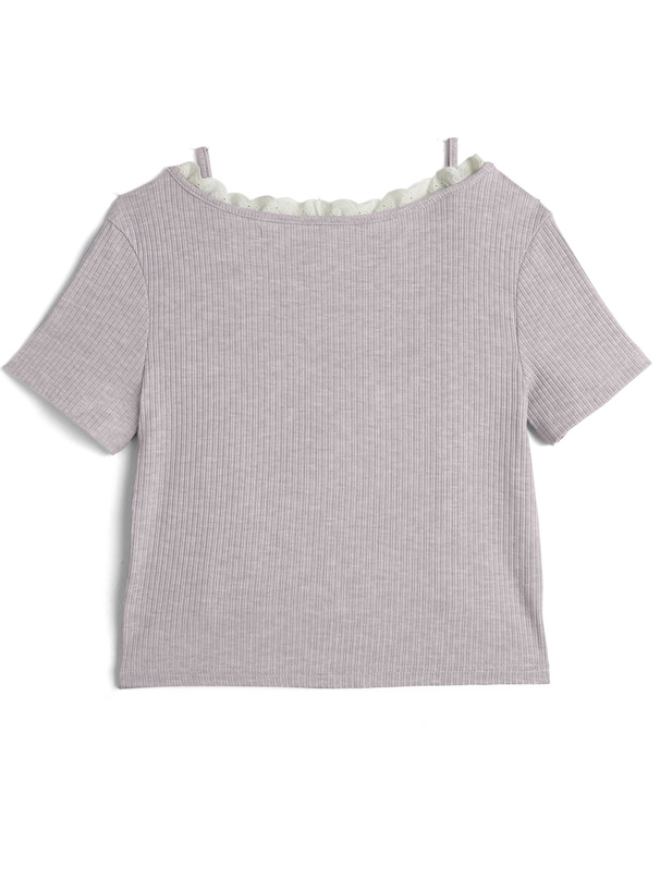 レースリボンカーディガン×リボンキャミソールアンサンブル