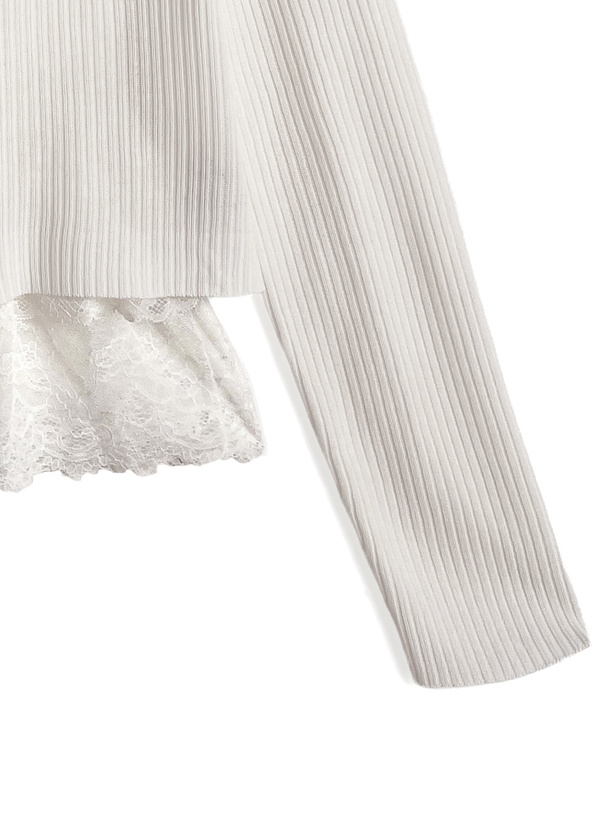 ニットカーディガン×レースキャミソールアンサンブル