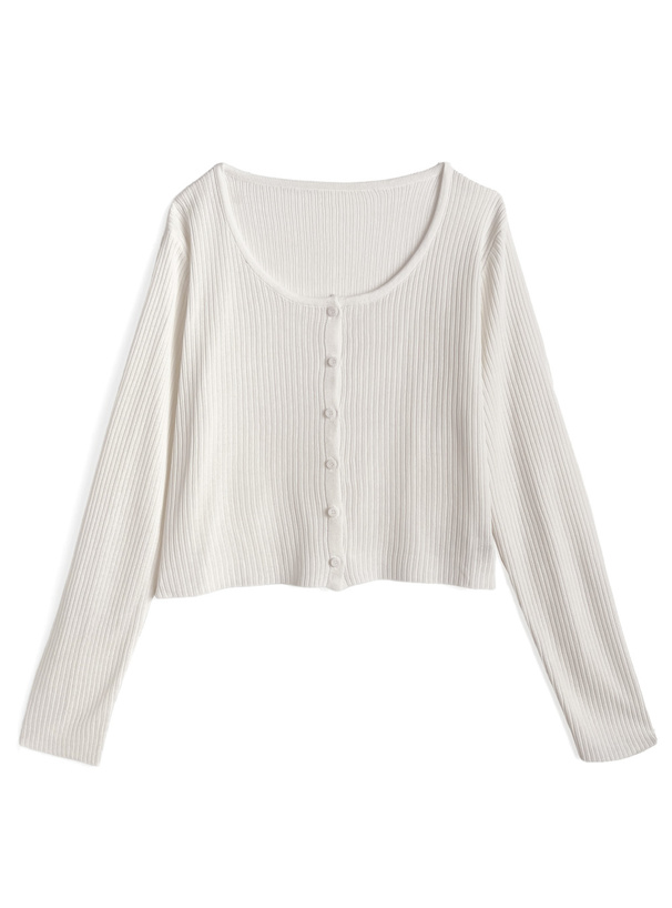 ニットカーディガン×レースキャミソールアンサンブル