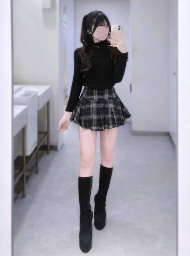 インパン付きチェック柄プリーツミニスカート[ac2589] | レディース