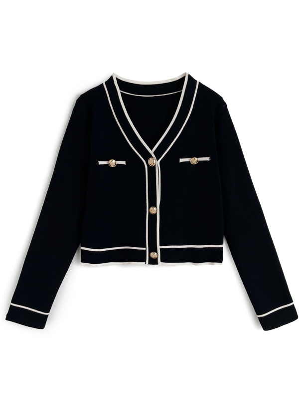 配色ラインカーディガン