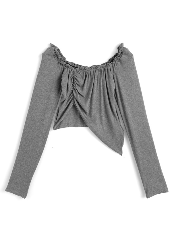 ギャザーアシメトップス×ホルターネックキャミソールアンサンブル