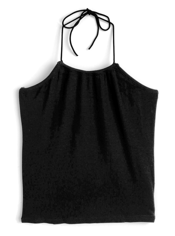 ギャザーアシメトップス×ホルターネックキャミソールアンサンブル