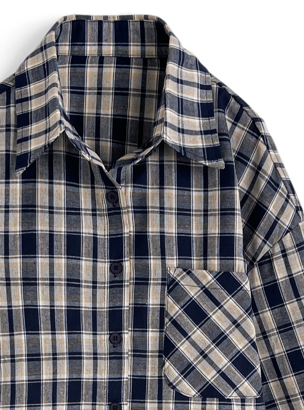 チェック柄デザインロングシャツ[ac2606] | レディースファッション