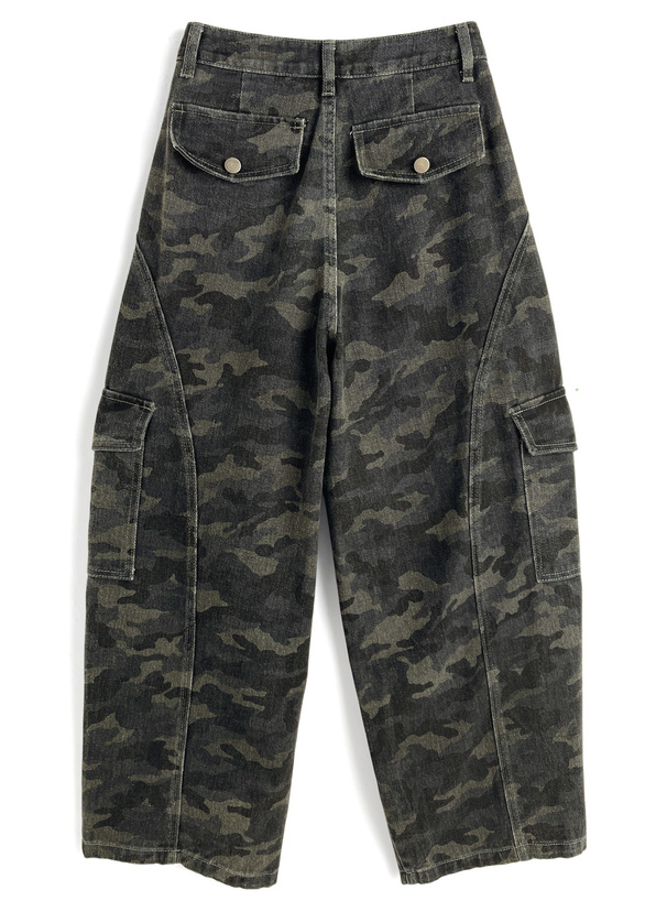 カモフラージュ柄カーゴワイドパンツ[ac2613] | レディース