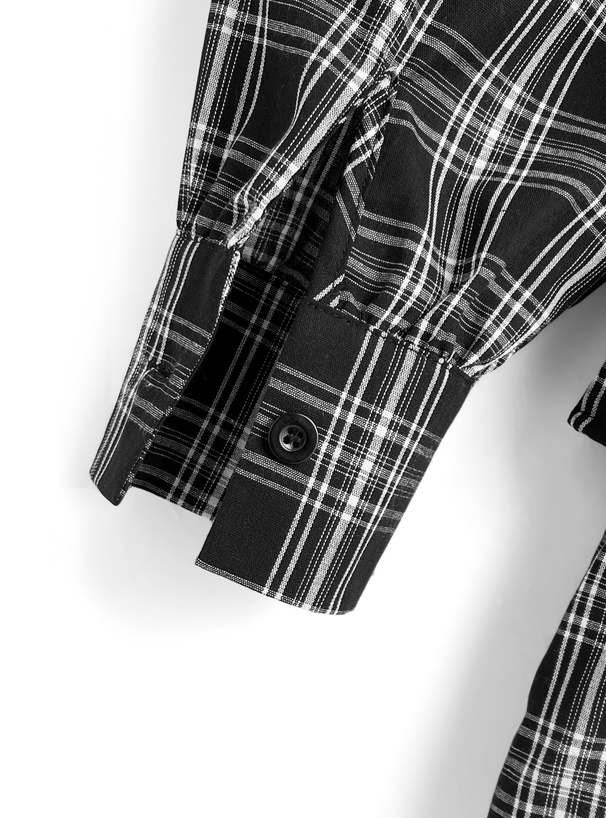 タイ付きチェック柄フリルシャツミニワンピース[ac2618] | レディース