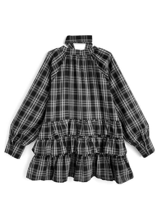 【and mary】チェック柄 半袖ミニワンピース フリル付き チェック柄ギャザーミニワンピース | ファッション通販サイト NUGU