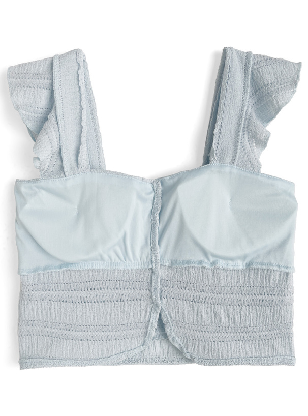 カップ付きフリルトップス×ロングスカートセットアップ