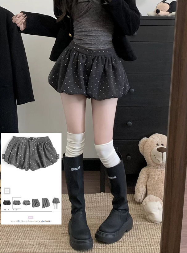ハート柄バルーンショートパンツ