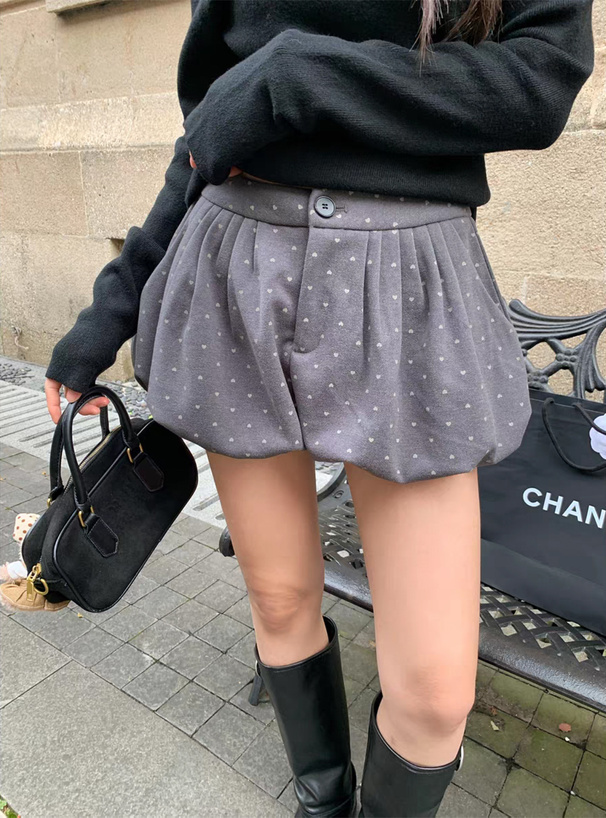 ハート柄バルーンショートパンツ