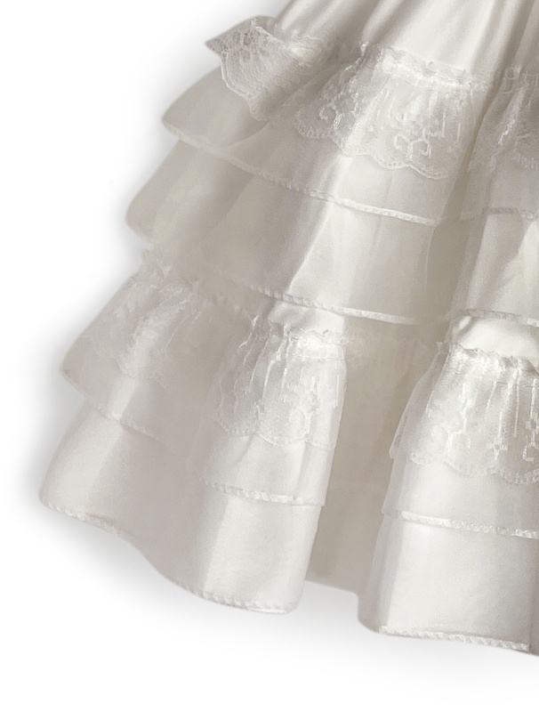 インパン裏地付きティアードフリルミニスカート