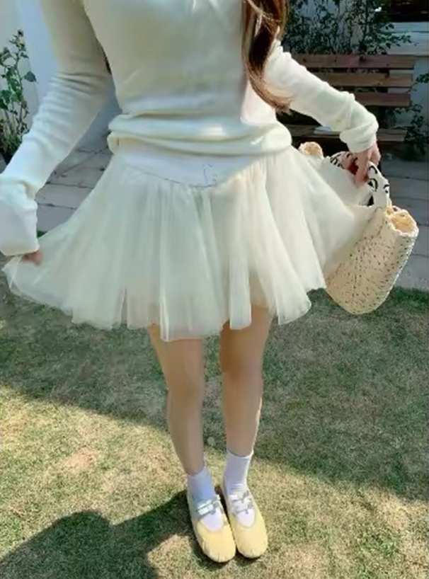 チュールミニスカートパンツ