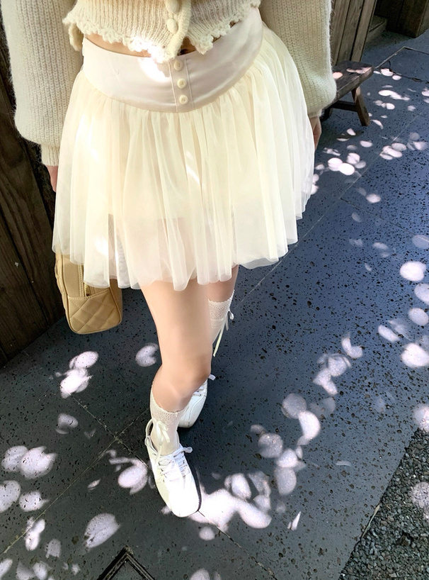 チュールミニスカートパンツ