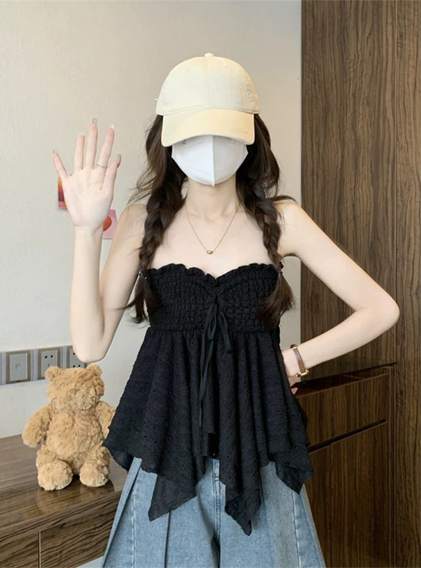 パンチングシャーリングイレヘムベアトップ