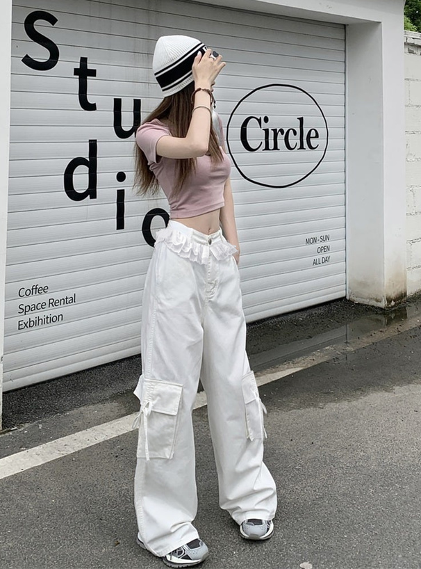 ウエストレースサイドリボンカーゴパンツ