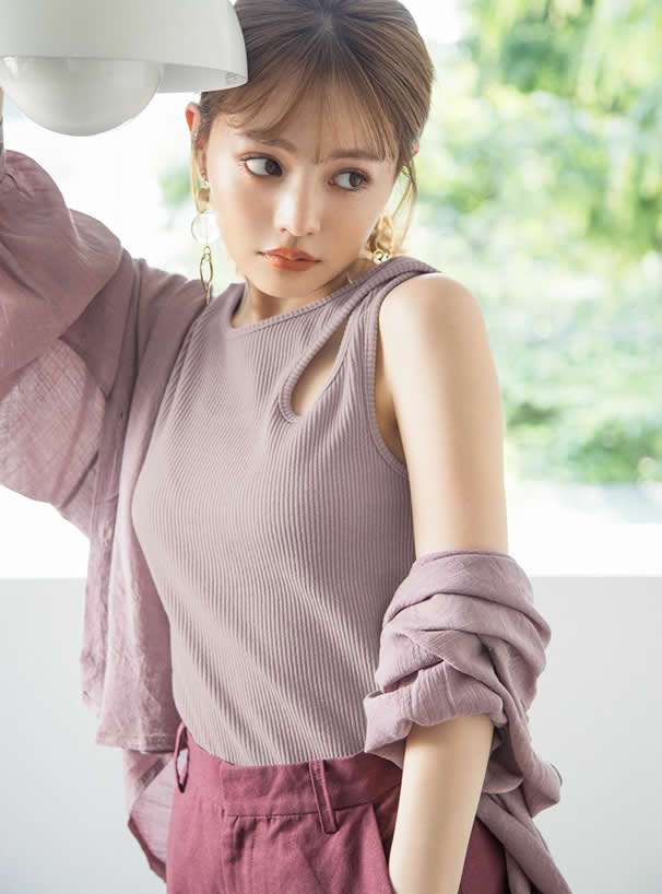 クリアストーン×フープピアス