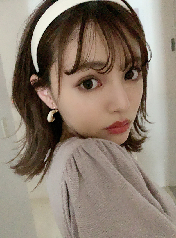 マーブルXメタルフープピアス