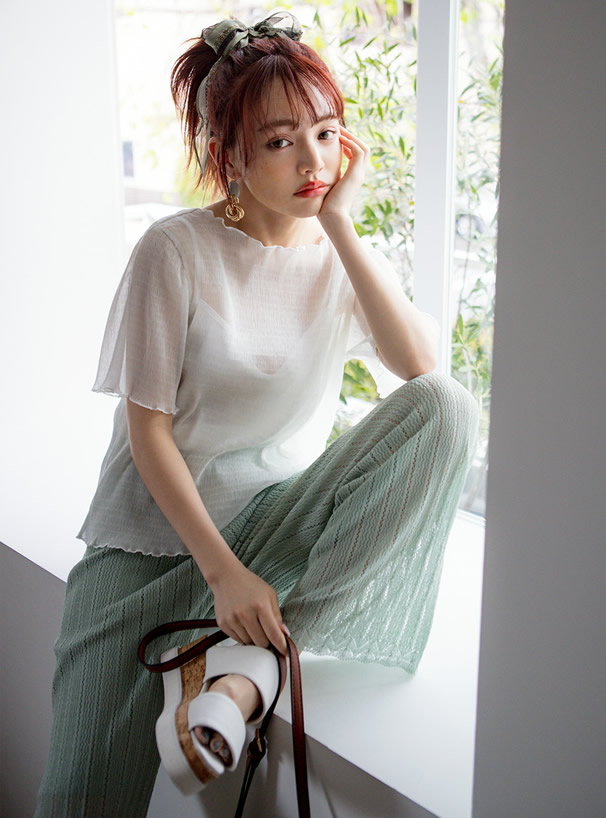 マーブルXツイストリングピアス