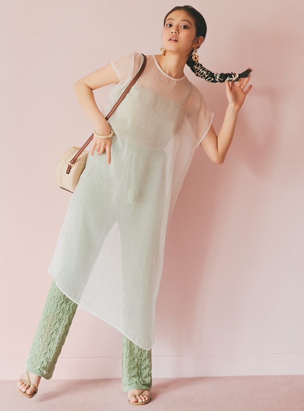 マーブルXツイストリングピアス