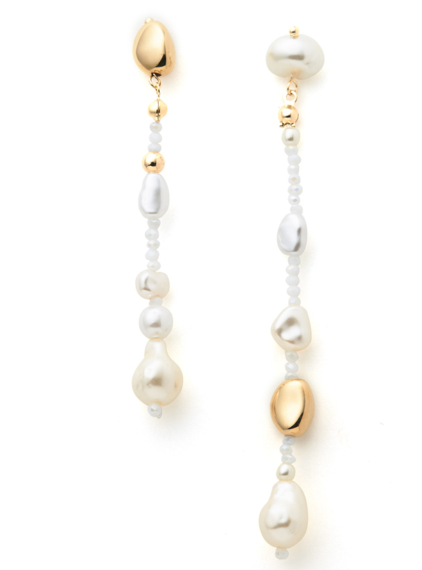 アシンメトリー変形パールビーズピアス Ae3430 レディースファッション通販のグレイル Grl 公式