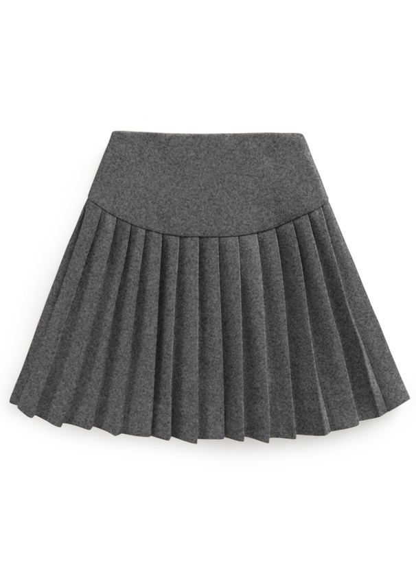 インパン裏地付プリーツ切り替えミニスカート[ai145] | レディース