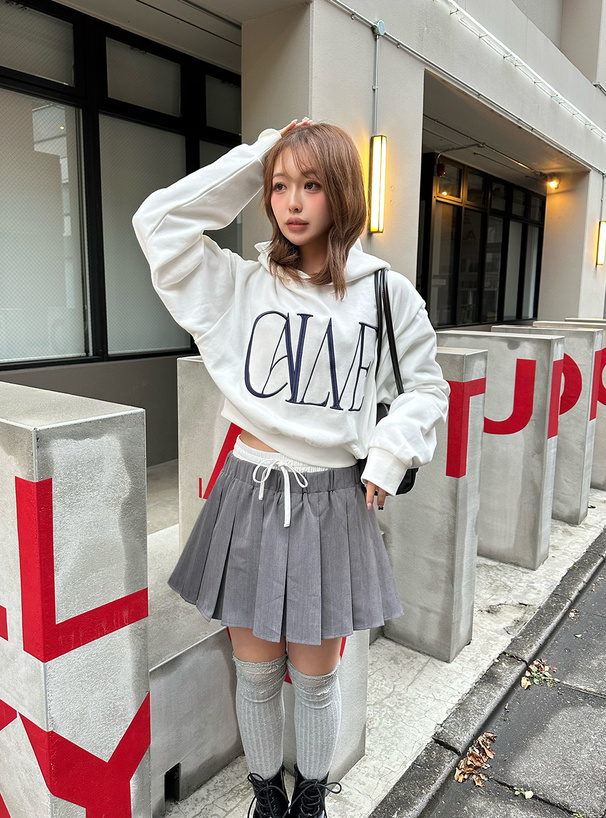 インパン裏地付きレイヤード風プリーツスカート