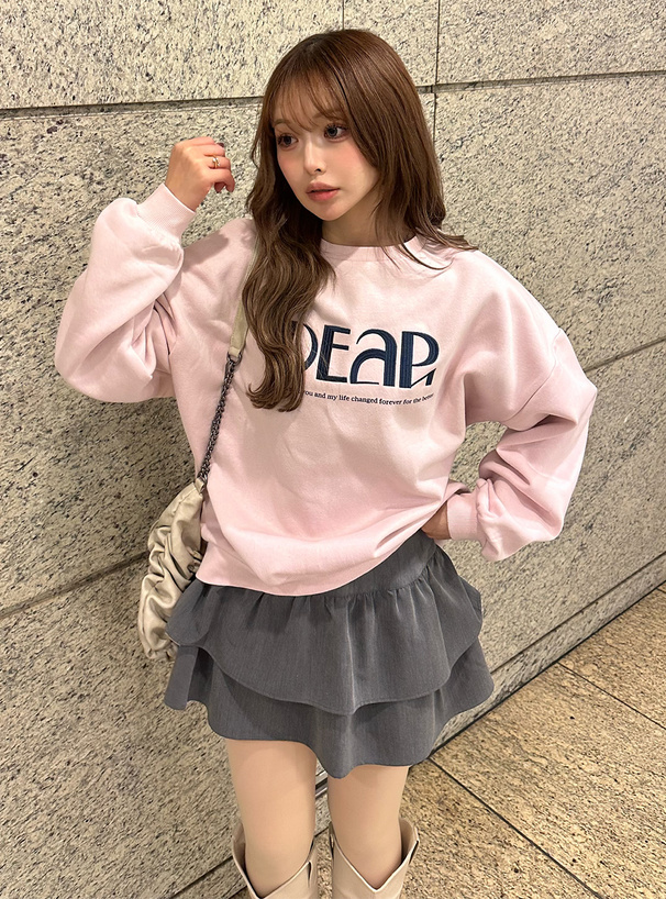 インパン裏地付きティアードフリルミニスカート